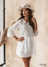 Vestido mini holgado blanco calado de verano bohemio Camila